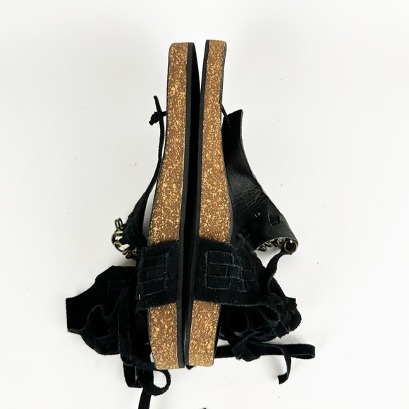 Free People Collins Wrap Sandals Black Suede Size US 11 EU 41 Hobo Festival - Picture 13 of 16